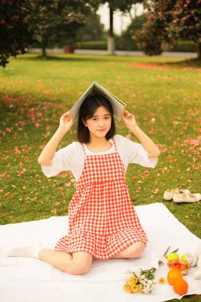 asian woman in countryside