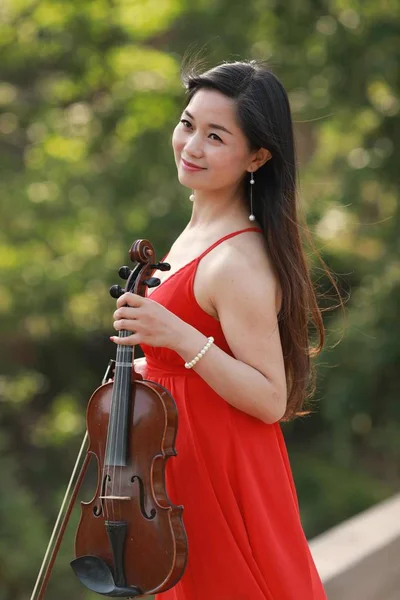 asian woman in countryside