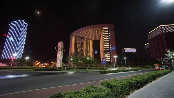 Pemandangan Malam Kota Shanghai China — Stok Foto