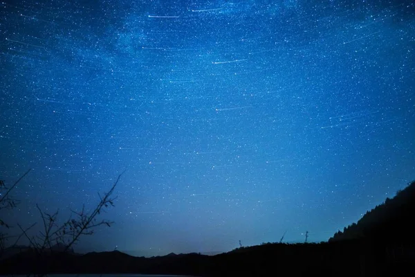 Вид Звездного Ночного Неба — стоковое фото