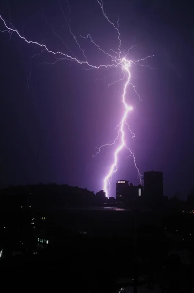 lightning in rainy sky, storm and thunderstorm