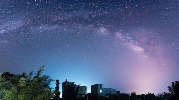 Galaxia Vía Láctea Cielo Nocturno Estrellas — Foto de Stock