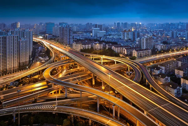 Vanuit Lucht Uitzicht Moderne Stad Nachts — Stockfoto