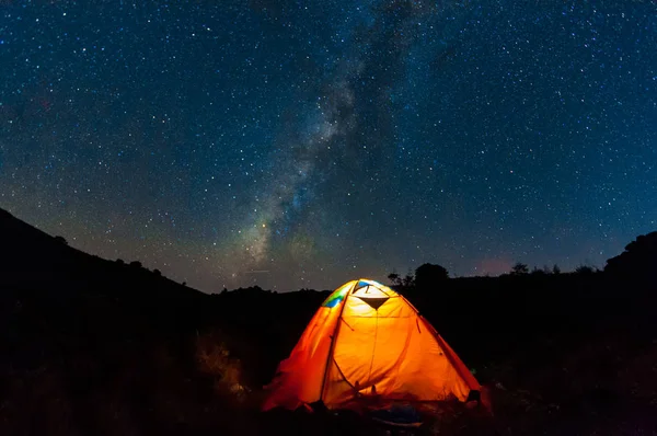 Paisaje Nocturno Cielo Estrellado — Foto de Stock