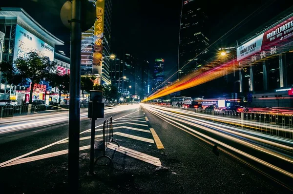 Widok Nocny Miasto Hongkong — Zdjęcie stockowe