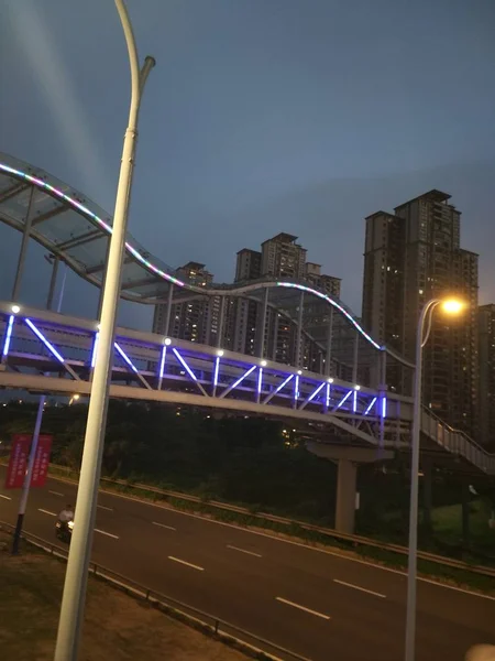 Puente Ciudad Por Noche — Foto de Stock