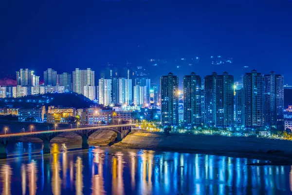 Vista Nocturna Ciudad — Foto de Stock