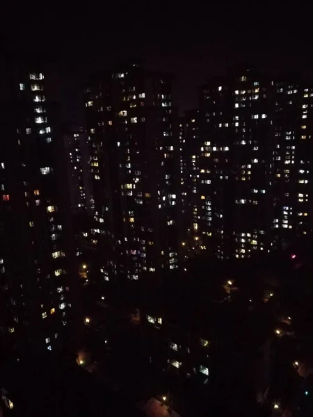 Vista Nocturna Ciudad Barcelona — Foto de Stock