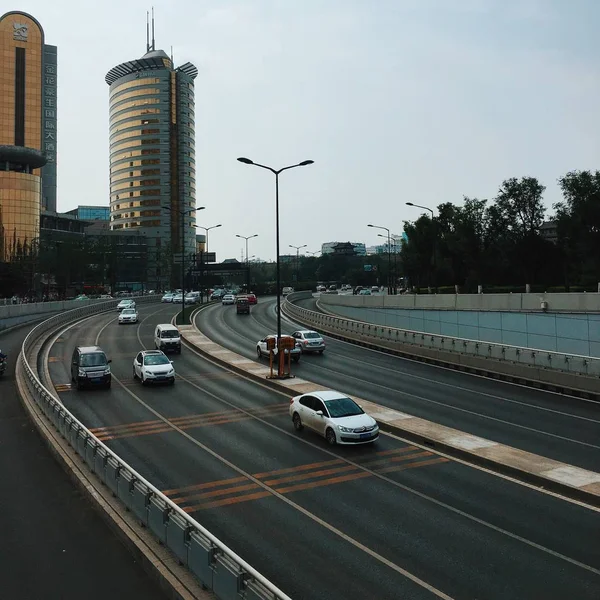 Carretera Con Coches Tráfico Ciudad — Foto de Stock