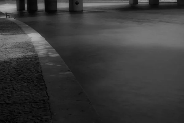 Estacionamiento Vacío Blanco Negro — Foto de Stock