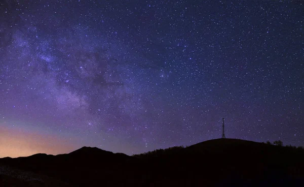 Galaxia Vía Láctea Cielo Nocturno — Foto de Stock