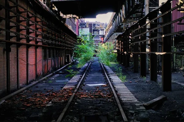 Gammal Övergiven Fabrik Staden — Stockfoto