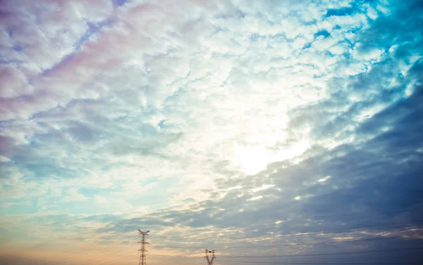 Cielo Hermoso Atardecer Con Nubes — Foto de Stock