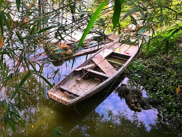 old wooden house in the lake