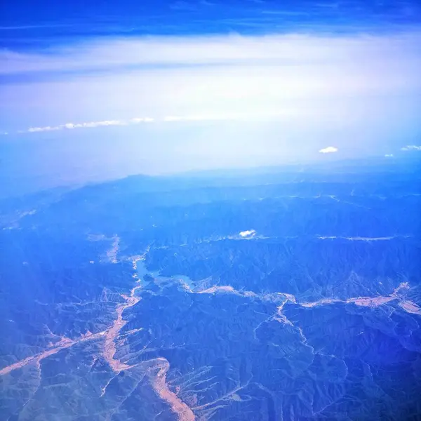 Aerial View Airplane Sea — Stock Photo, Image