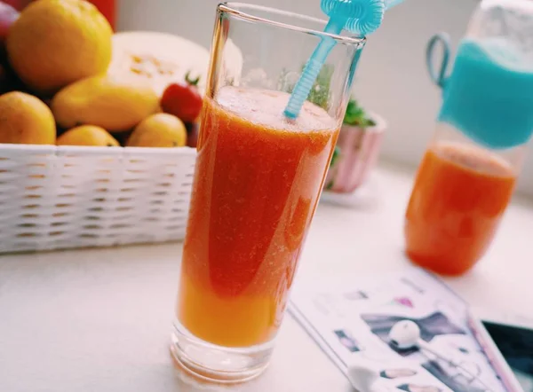 Zumos Frutas Frescas Vaso — Foto de Stock