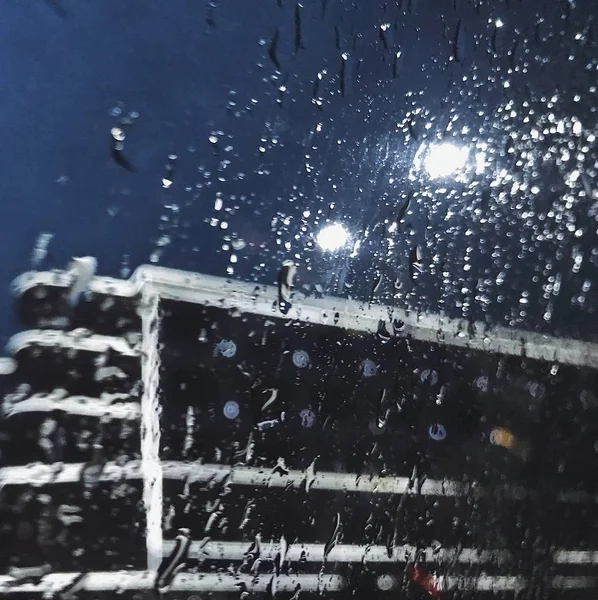 stock image rain drops on glass, wet window and rainy weather 