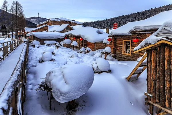 Paisaje Invierno Con Nieve — Foto de Stock