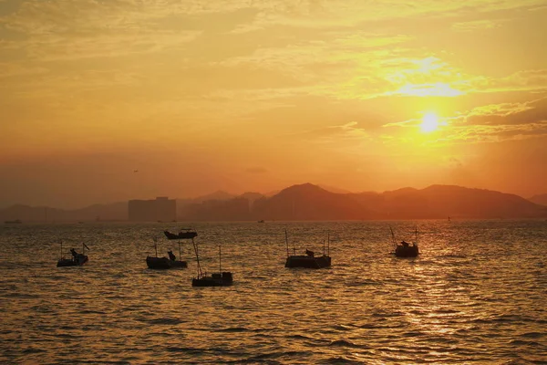 Puesta Sol Sobre Mar — Foto de Stock