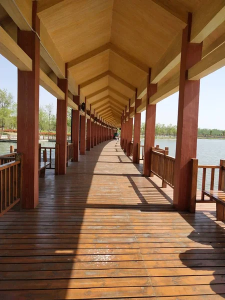 Muelle Madera Parque — Foto de Stock