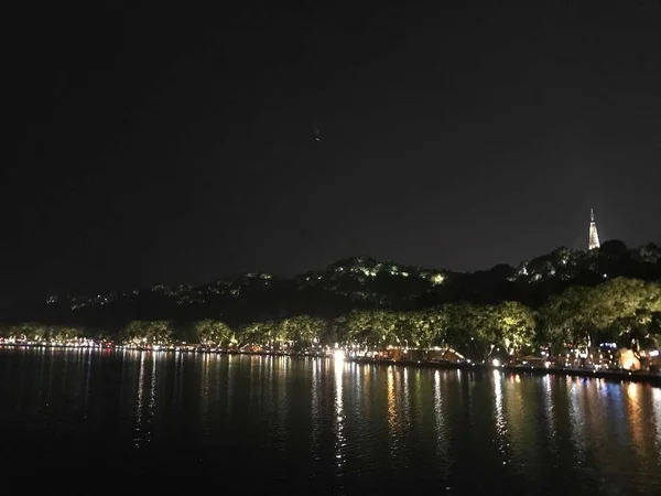 Hermosa Vista Bahía Por Noche — Foto de Stock