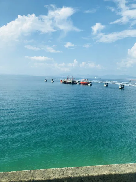 Vista Del Mar Barco Fondo — Foto de Stock