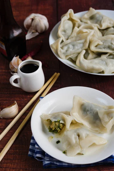 Närbild Hemmagjorda Dumplings — Stockfoto