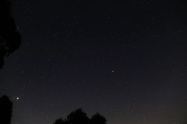 Hermoso Cielo Oscuro Con Estrellas Brillantes — Foto de Stock