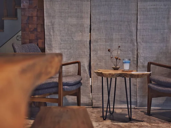 Interior Una Cafetería Con Mesa Sillas — Foto de Stock