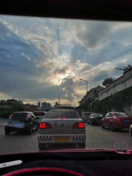 Carretera Con Coches Tráfico Ciudad — Foto de Stock