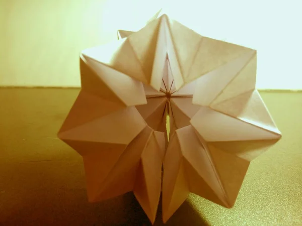 Origami Barco Papel Fondo Del Cielo — Foto de Stock