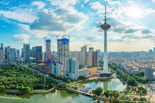 Shanghai Skyline Vista Del Río — Foto de Stock