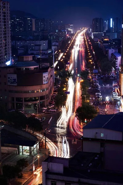 Vista Notturna Della Città Della Cina — Foto Stock