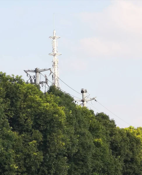 Torre Alta Tensão Energia Elétrica — Fotografia de Stock