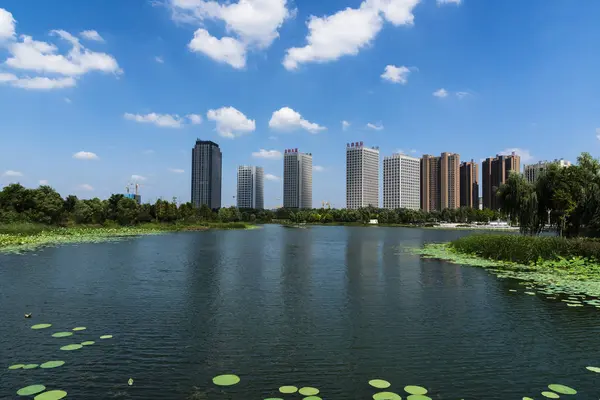 stock image view of the city park in the morning