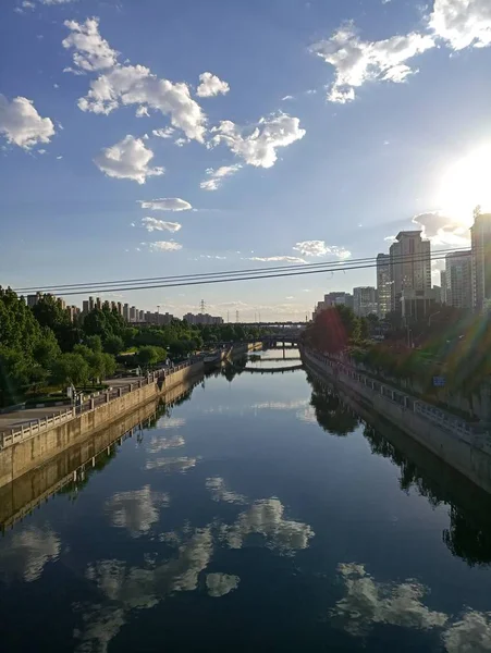 Vista Del Parque Ciudad Por Mañana — Foto de Stock