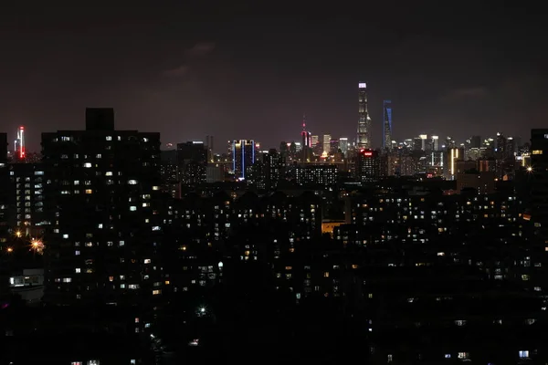 Όμορφη Νυχτερινή Θέα Της Πόλης — Φωτογραφία Αρχείου