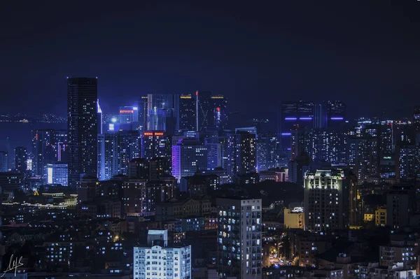 Bela Vista Noturna Cidade — Fotografia de Stock