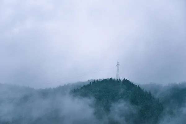 foggy fog in the mountains.