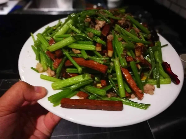 Vista Cerca Deliciosa Ensalada Con Verduras — Foto de Stock