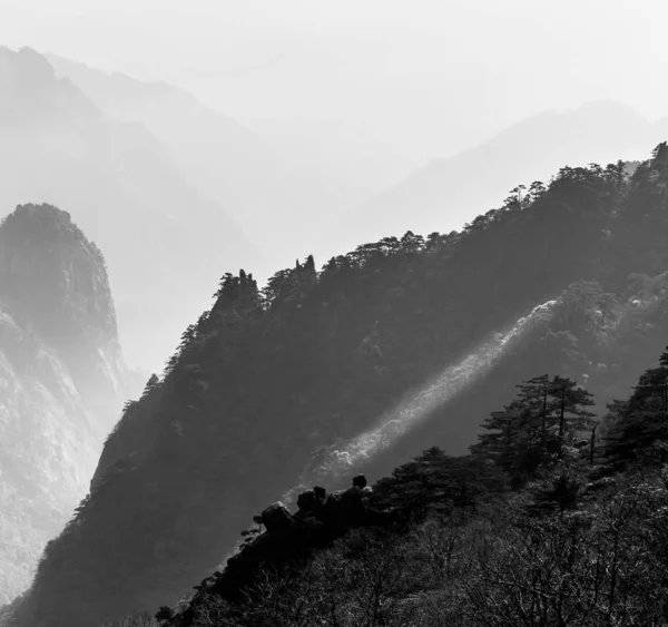 beautiful mountain landscape with black and white