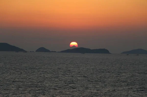 Bellissimo Tramonto Sul Mare Natura — Foto Stock