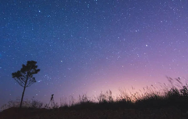 Hermoso Cielo Oscuro Con Estrellas Brillantes — Foto de Stock