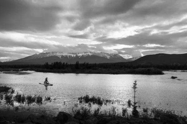 black landscape in the lake.