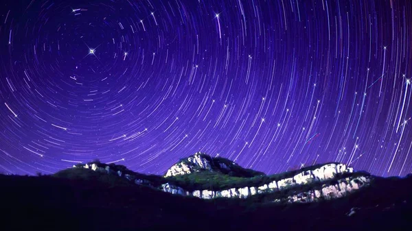 Όμορφο Νυχτερινό Τοπίο Ένα Αστέρι Του Πλανήτη — Φωτογραφία Αρχείου