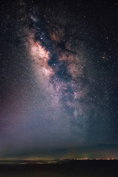 Hermoso Cielo Oscuro Con Estrellas Brillantes — Foto de Stock