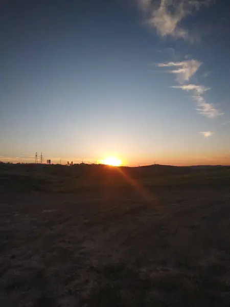 Puesta Sol Sobre Las Colinas Ciudad Israel — Foto de Stock