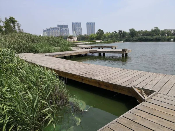 Puente Madera Parque — Foto de Stock