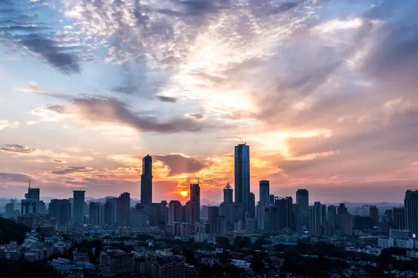 Solnedgång Staden Bangkok — Stockfoto