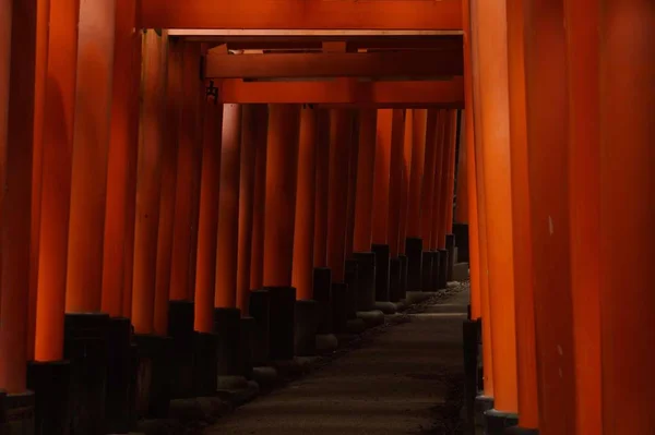 Красные Ворота Храме Киото Япония — стоковое фото